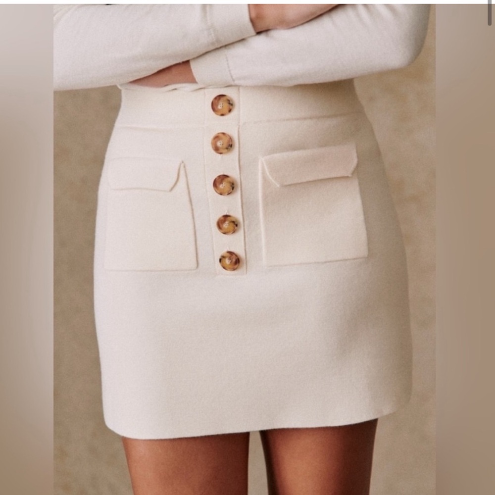 Gorgeous Sezane Sorena Skirt Cru - Size L- Excellent Condition! View 2